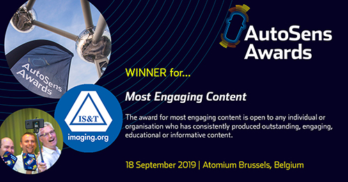 IS&T AVM wins AutoSens Most Engaging Content Award September 2019